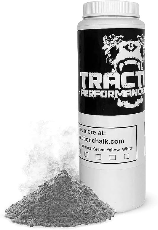 Traction Performance Colored Gym Chalk | Powder Chalk for Gymnastics, Rock Climbing, Weight Lifting & Workouts - Firm Grip Soft Chalk Lifting Powder in Vibrant Colors - Made in USA | 8 oz.