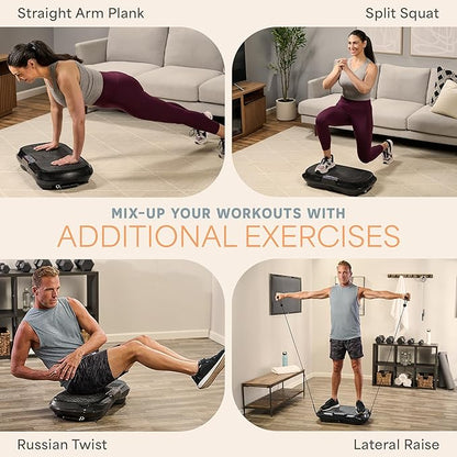 Lifepro Waver Vibration Plate Exercise Machine – High-Intensity Vibration for Muscle Activation, Full-Body Workout Vibrating Platform with Loop Bands, Fitness Equipment for Strength Toning & Fat Loss