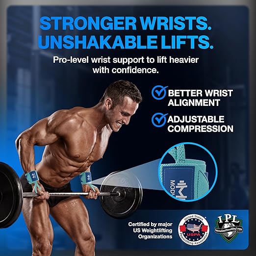 Modvel Adjustable Wrist Wraps for Gym & Lifting – Thick, Breathable Support Straps for Wrist Stability, Comfort & Grip – Ideal for Weight Training, CrossFit & Gym Workouts – R Royal Blue 2-Pack