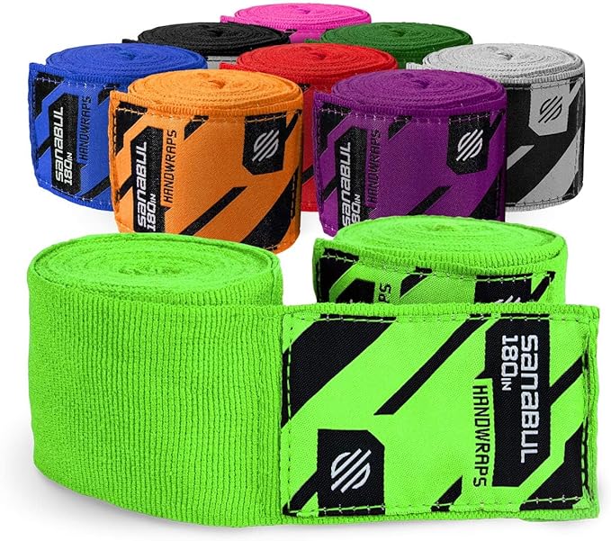 Sanabul Elastic 180 inch Boxing Hand Wraps for Boxing Gloves Muay Thai Kickboxing MMA Wraps for Men & Women