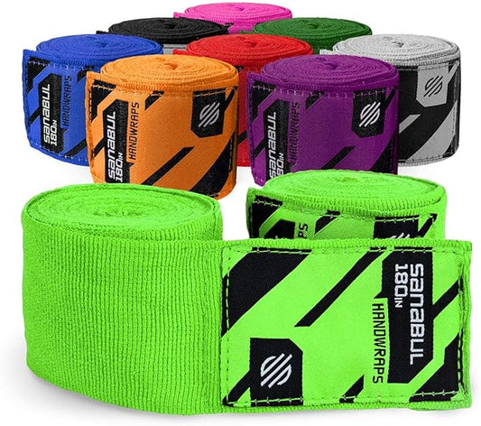 Sanabul Elastic 180 inch Boxing Hand Wraps for Boxing Gloves Muay Thai Kickboxing MMA Wraps for Men & Women