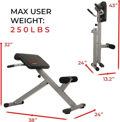 Sunny Health & Fitness Foldable Hyperextension Roman Chair