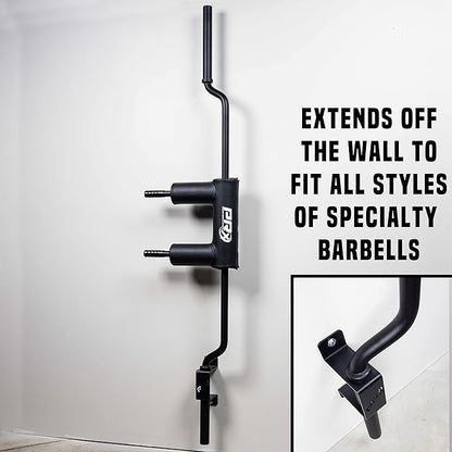 PRx Performance Specialty Bar Storage Rack Safety Squat Weight Barbell Holder USA Made Wall Mounted Space Saving Home Garage Gym Fitness Workout Equipment