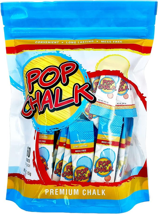 PopChalk - Take it Anywhere. Mess Free Gym Chalk for Weightlifting, Cheer, Gymnastics, Sports, Tennis, Dance, ect. Improve Gym Performance with Better Long-Lasting Grip. Sweat Resistant Strong Hands.