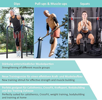 PULLUP & DIP Belt with Chain and 3x Carabiner