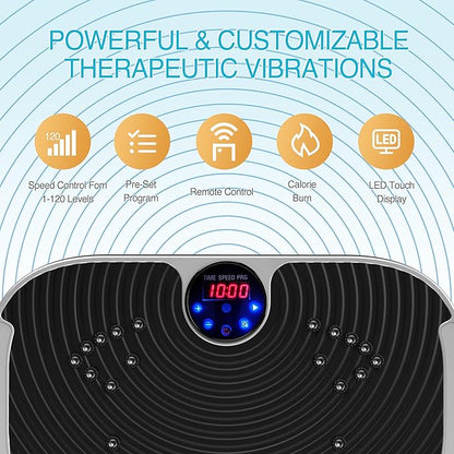 AXV Vibration Plate Exercise Machine Whole Body Workout Vibrate Fitness Platform Lymphatic Drainage Machine for Weight Loss Shaping Toning Wellness Home Gyms Workout