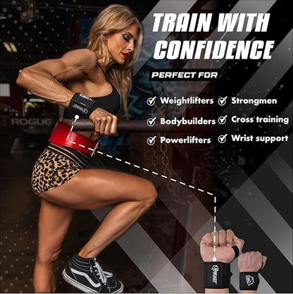 Wrist Wraps for Weightlifting 18” Premium Quality Wrist Support for Bodybuilding Heavy Duty Thumb Loop Powerlifting, Strength Training for Men and Women