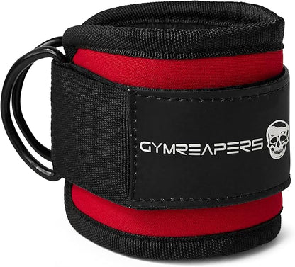 Gymreapers Ankle Straps (Pair) For Cable Machine Kickbacks, Glute Workouts, Lower Body Exercises - Adjustable Leg Straps with Neoprene Padding