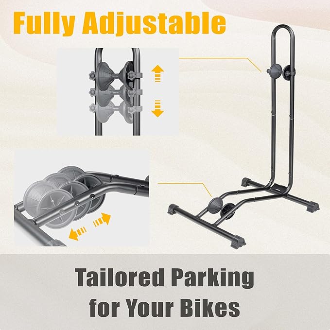 BikeHand Bike Floor Stand Parking Rack Stand - for 24"-29" Mountain MTB & Road Bikes Bicycles Indoor Outdoor Garage Storage - Classic New Version for 1 Bike