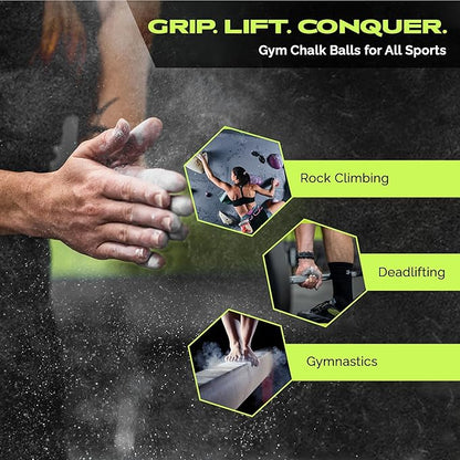 Gym Chalk | Magnesium Carbonate Athletic Chalk for Excellent Grip - Gym Workout Grip Chalk for Weightlifting & Gymnastics.