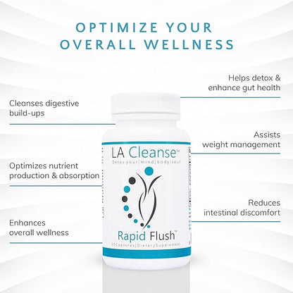 15 Day Cleanse and Detox - Rapid Flush 15 Day Gut Cleanse for Detox, Colon Cleanse, Colon Broom Gut Support - Enhance Digestion with Cascara Sagrada, Senna Leaf, Psyllium Husk - Capsules 30 Count