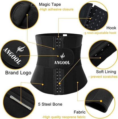 Neoprene Waist Trainer for Women, Corset Sauna Sweat Workout Waist Trimmer Belt