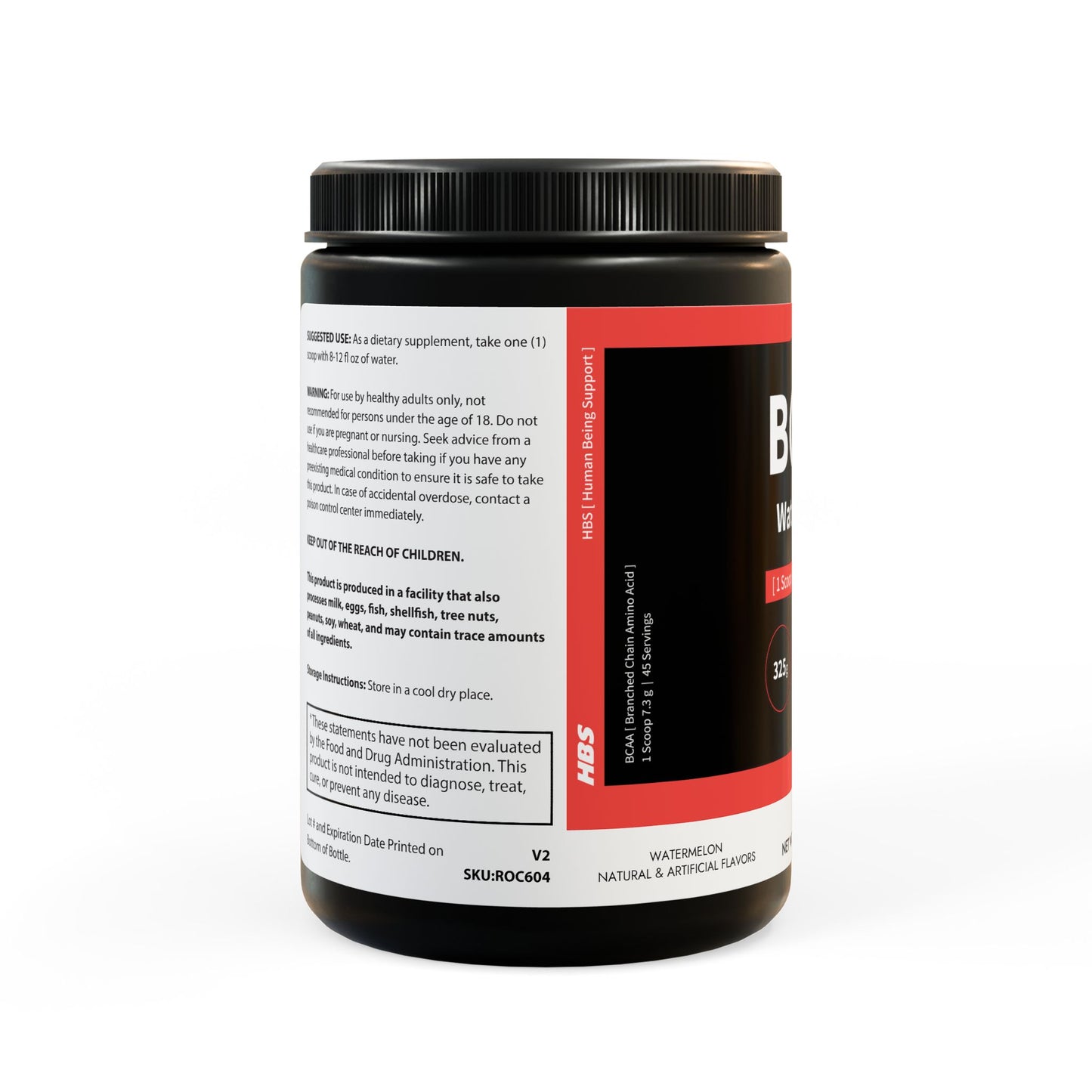 HBS, BCAA Supplement, Watermelon (325g, 11.46oz, 45 servings)