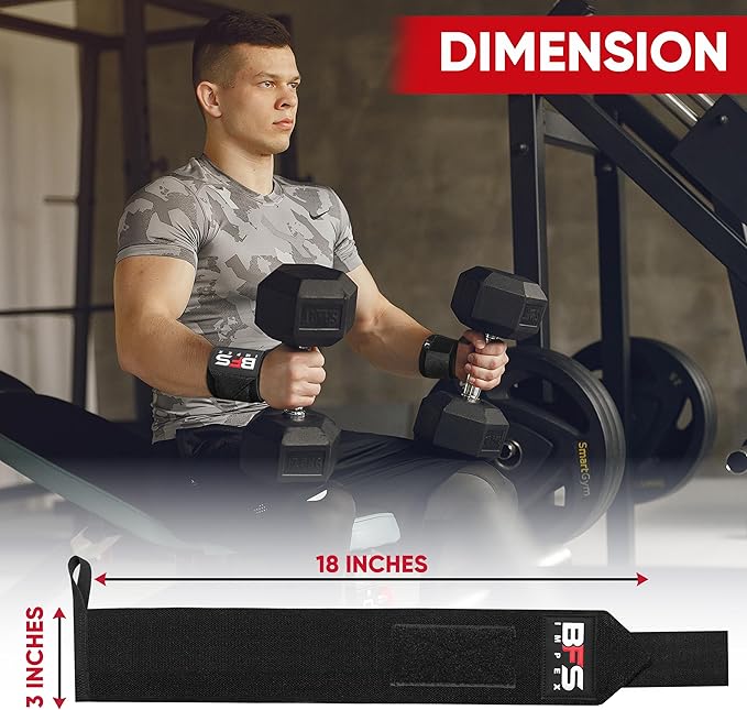 Wrist Wraps for Weightlifting,18” Premium Quality Wrist Straps for Weightlifting,Weight Lifting Wrist Wraps with Thumb Loop for Curls Dips,Powerlifting Weight Training Men Women