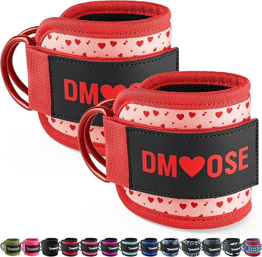 DMoose Fitness Ankle Straps for Cable Machines - One Size Fit with Premium Padding, Glute Kickback Ankle Strap for Women & Men, Cable Attachments for Gym, Booty Workouts, Leg Extension & Hip Abductors