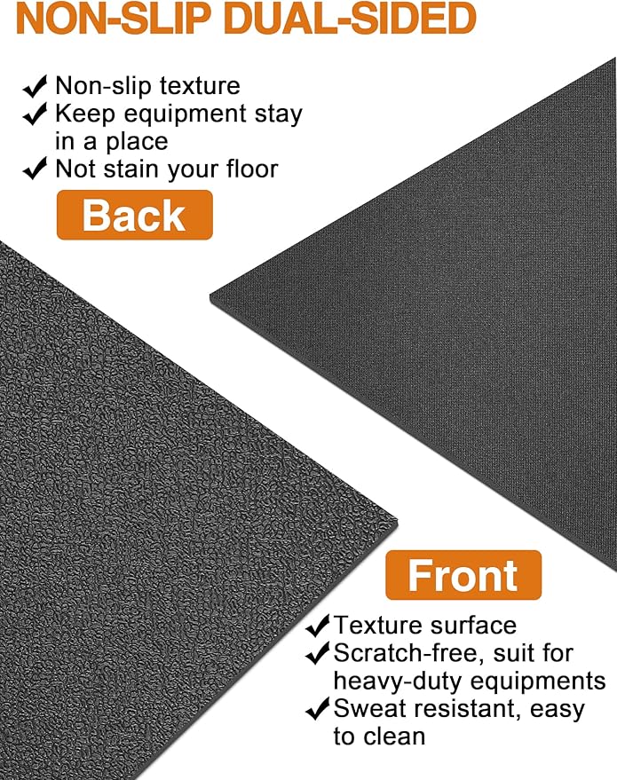 Exercise Equipment Mat 24"x68"/ 30"x60"/ 36"x78"/ 36"x96" Treadmill