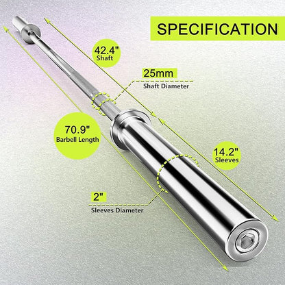 Olympic Barbell Bar EZ Curl Bar Weightlifting Barbell 2 Inch