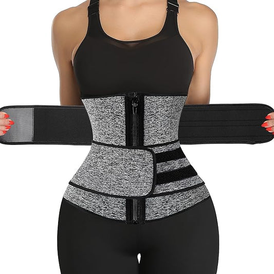 KIWI RATA Neoprene Sauna Waist Trainer Corset Sweat Belt for Women Compression Cincher Band Workout Fitness Back Support