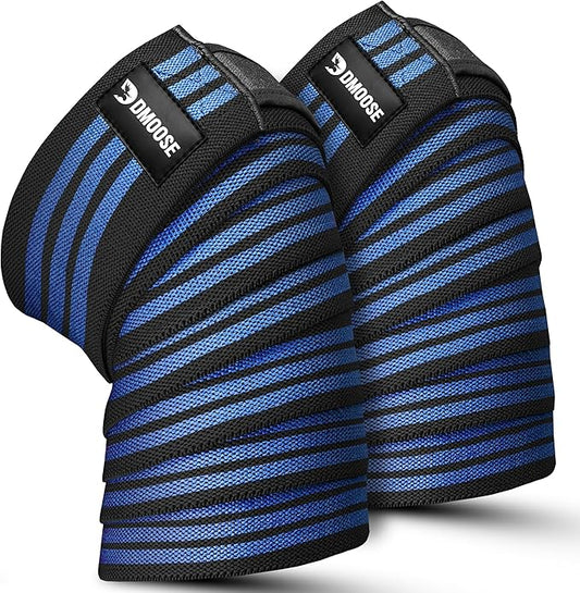 USPA Approved 78” Knee Wraps for Weightlifting Men & Women (Pair) - Premium Cotton Straps for Joint Stability & Pain Relief - Adjustable Fit Gym Knee Wrap Support for Powerlifting, Leg Press & Squats