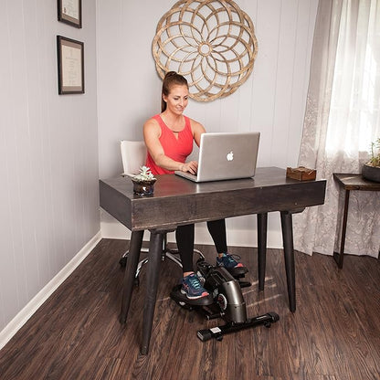 JFIT Mini Elliptical – Under Desk & Standing Workout, Compact, Quiet, Adjustable Resistance, LCD Monitor for Progress Tracking