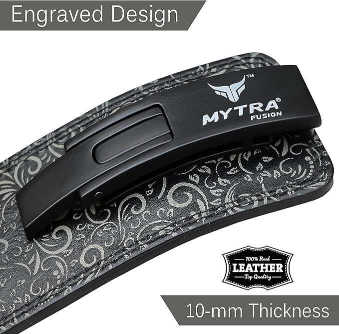 Mytra Fusion Weight Lifting Belt for Men and 10MM Thick 4" wide 100% Genuine
