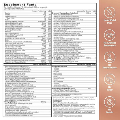 FORCE FACTOR Smarter Greens Superfoods Powder to Support Digestion, Gut Health, Bloating, Greens Powder with Probiotics, Prebiotics, Digestive Enzymes, & Adaptogens, Pomegranate Berry, 30 Servings