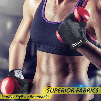 ihuan Workout Gloves for Men Full-Finger: Weight Lifting for Men, Gym Full Hand Gloves for Weightlifting, Deadlift
