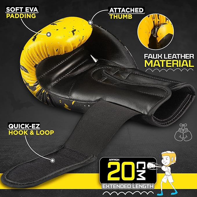 WYOX Kids Boxing Gloves 4oz 6oz 8oz – Youth Punching Gloves for Boys & Girls Ages 3–15 – Sparring Gloves for Punching Bag, Kickboxing, Muay Thai, MMA – Boxing Gloves for Kids Training Set