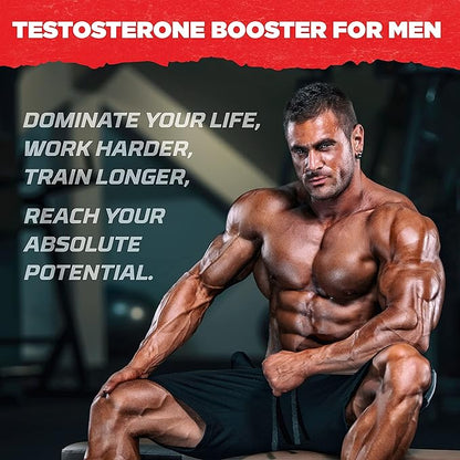 Testosterone Booster - Testosterone Supplement for Men - Workout Supplement for Muscle Growth, Libido, Stamina, Strength, Endurance - Male Enhancing Supplement Pills - Men's Test Booster - Tongkat Ali