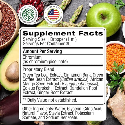 Advanced Weight Loss Liquid Drops – Made in USA - Metabolism Booster & Appetite Suppressant Diet Drops with Green Tea, Cinnamon Bark, Green Coffee, African Mango, Ginger Root & More - 1 Fl Oz