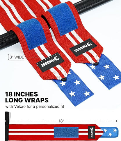 DMoose Fitness Wrist Wraps for Weightlifting - IPL Approved Premium Lifting Straps with Thumb Loops for Powerlifting, Bodybuilding & Weight Lifting, Compression Gym Wrist Support for Working Out