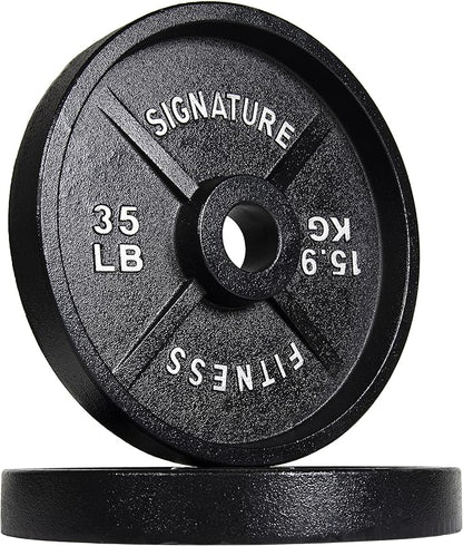 Signature Fitness Deep Dish 2-Inch Olympic Cast Iron