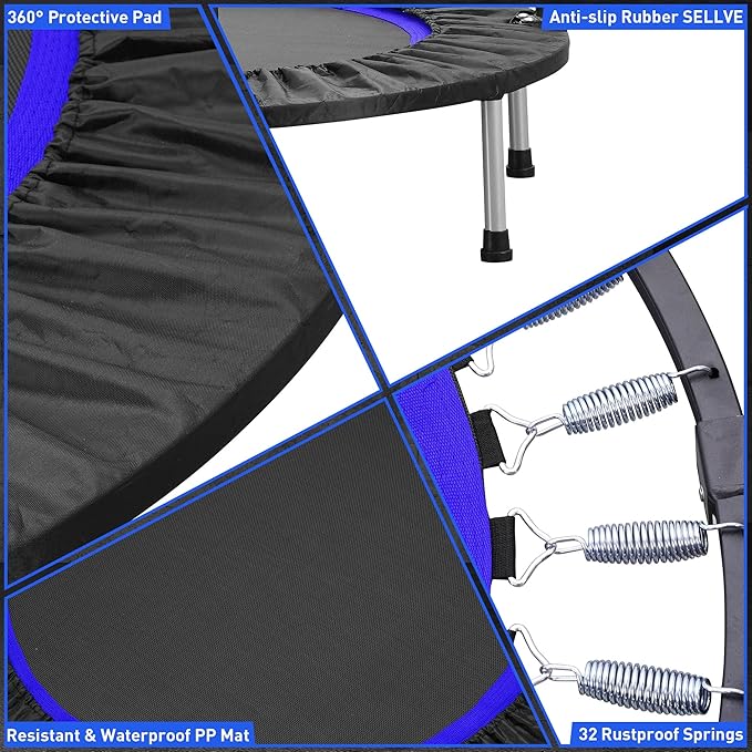 HYD-Parts 40" Foldable Mini Trampoline for Adults and 330lbs