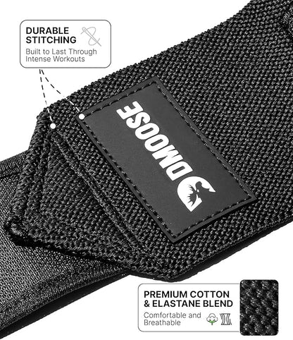 DMoose Fitness Wrist Wraps for Weightlifting - IPL Approved Premium Lifting Straps with Thumb Loops for Powerlifting, Bodybuilding & Weight Lifting, Compression Gym Wrist Support for Working Out