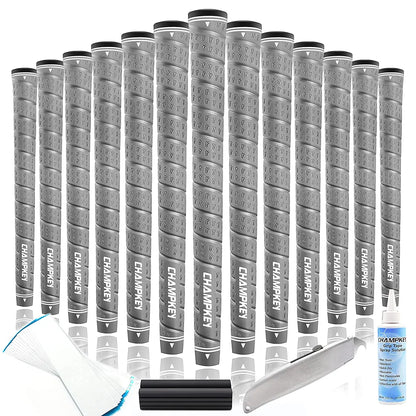 CHAMPKEY WRAP-Y Rubber Golf Grips 13 Pack Come with All Repair Kits - High Feedback and Traction Golf Club Grips