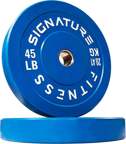 Signature Fitness 2" Olympic Bumper Plate Weight Plates 7FT Olympic