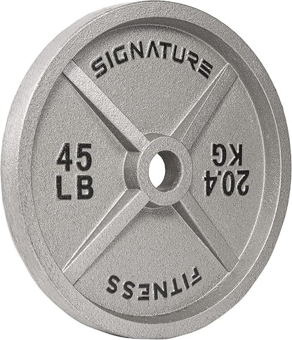 Signature Fitness Deep Dish 2-Inch Olympic Cast Iron