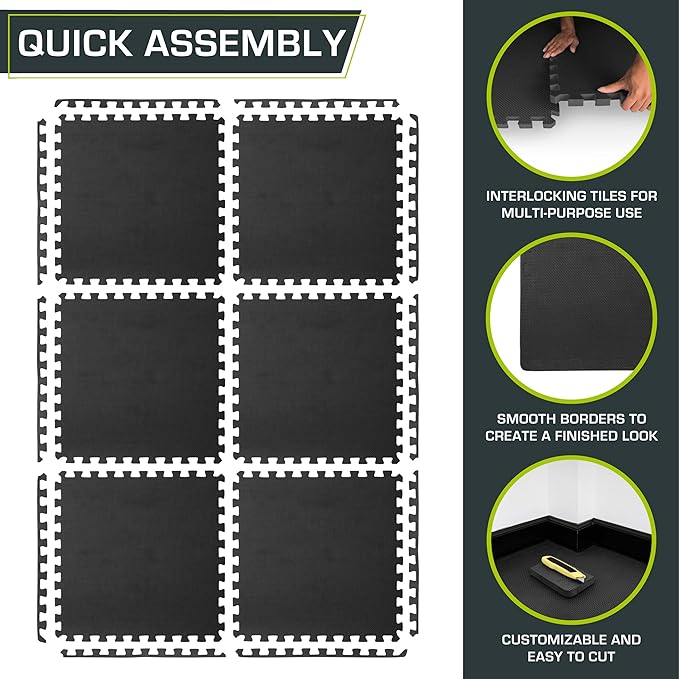 ProsourceFit Extra Thick Puzzle Exercise Mat ¾” and 1"