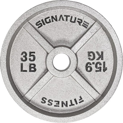 Signature Fitness Deep Dish 2-Inch Olympic Cast Iron