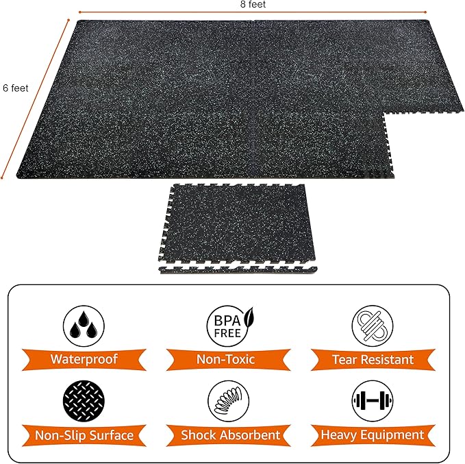 Sivan Fitness 1/2" Thick Rubber Top High-Density EVA