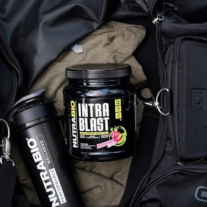 NutraBio Intra Blast Bcaa Powder Amino Acid Supplement, Electrolyte & Hydration Blend, Intra, Pre Workout & Muscle Recovery, 20g Eaa Amino Acids Powder, 5g Glutamine- Dragonfruit Candy, 30 Serving