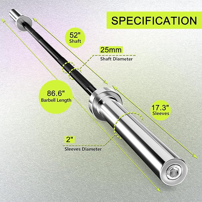 Olympic Barbell Bar EZ Curl Bar Weightlifting Barbell 2 Inch