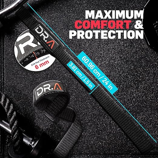 Dr. Arthritis Lifting Straps, Heavy-Duty Wrist Straps for Weightlifting, Bodybuilding, Deadlift & Strength Training, Non-Slip Hand Grips Support, Padded Gym Wraps for Enhanced Comfort (Black, Pair)