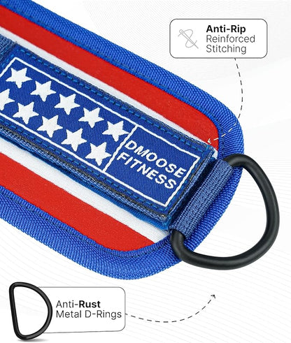 DMoose Fitness Ankle Straps for Cable Machines - One Size Fit with Premium Padding, Glute Kickback Ankle Strap for Women & Men, Cable Attachments for Gym, Booty Workouts, Leg Extension & Hip Abductors