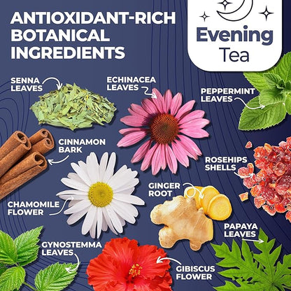 Total Tea Detox Tea & Energy Tea Set - 25 Day Detox Tea - Herbal SIim Tea with Chamomile - Hibiscus Tea and Ginger Root for Colon Cleanse – Natural Citrus & Cinnamon Herbal Tea for Digestive Health (25-Pack, Detox & Energy Tea)