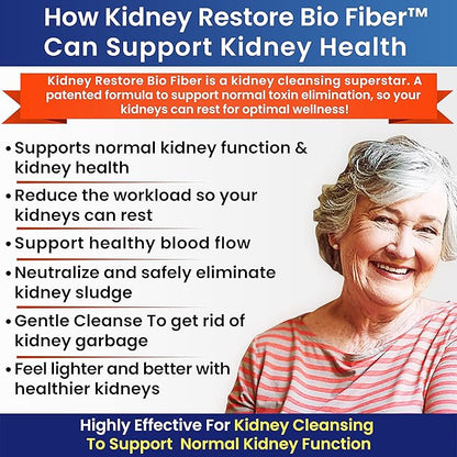 Bio Fiber, Kidney Cleanse Detox & Repair - Restorative Kidney Support & Kidney Supplement to Remove Waste, Kidney Health Supplement - Add to Tea for Kidney Health - 2.5 LBS