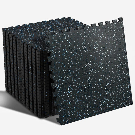 SUPERJARE 0.56 Inch Thick Exercise Equipment Mats 24 Tiles 24 in 24 in