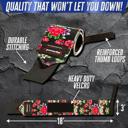 Rip Toned 18” Wrist Wraps - Wrist Straps for Weightlifting - Lift Better, Protect Wrist Pain - Adjustable, Durable, Machine Washable - Wrist Wraps for Weightlifting - USPA Endorsed for Men & Women