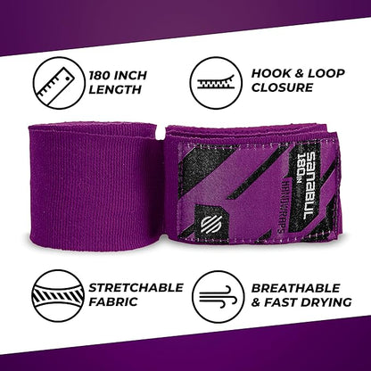 Sanabul Elastic 180 inch Boxing Hand Wraps for Boxing Gloves Muay Thai Kickboxing MMA Wraps for Men & Women