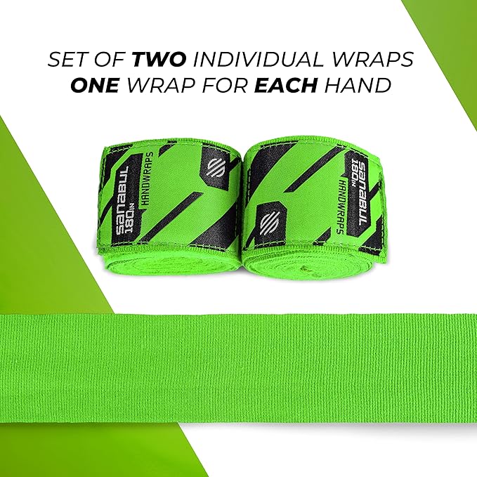 Sanabul Elastic 180 inch Boxing Hand Wraps for Boxing Gloves Muay Thai Kickboxing MMA Wraps for Men & Women